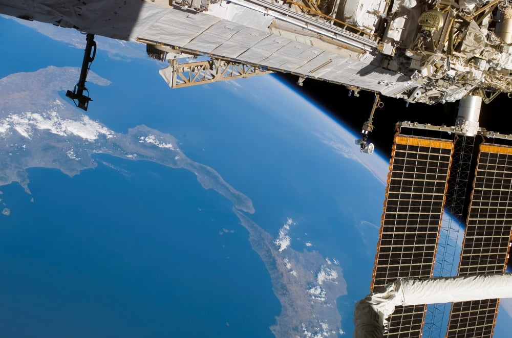 International Space Station Canvas Art - Stocktrek Images (34 x 23)