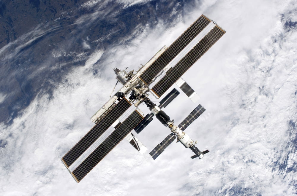 International Space Station Canvas Art - Stocktrek Images (34 x 23)