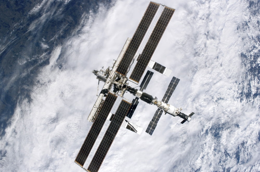International Space Station Canvas Art - Stocktrek Images (34 x 23)