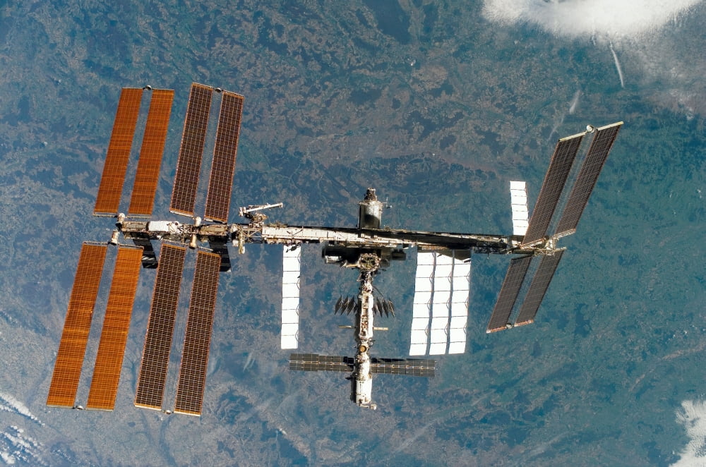 International Space Station Canvas Art - Stocktrek Images (34 x 23)