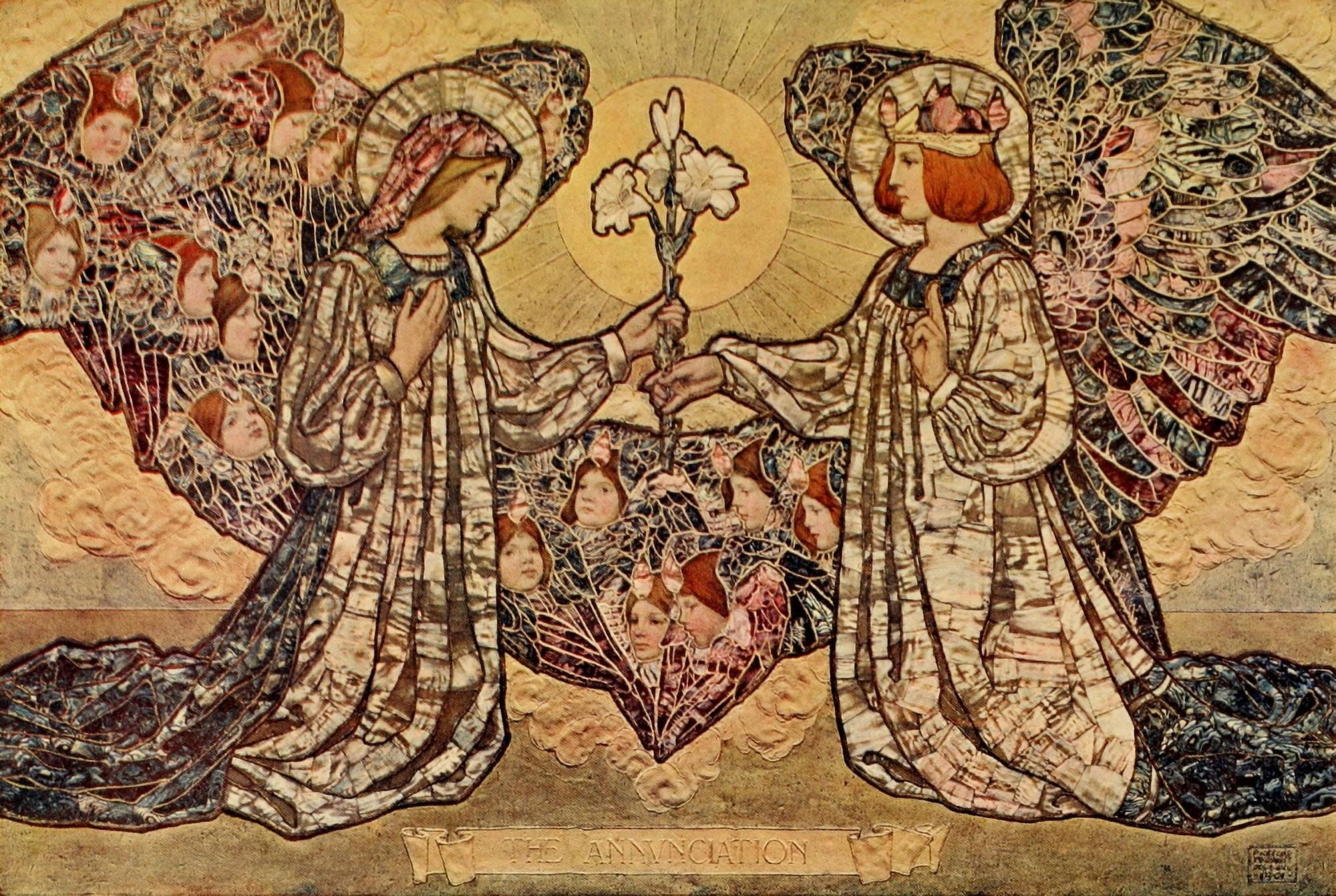 International Studio 1904 Panel in Gesso and Mother-of-pearl Canvas Art - Frederick Marriott (24 x 36)