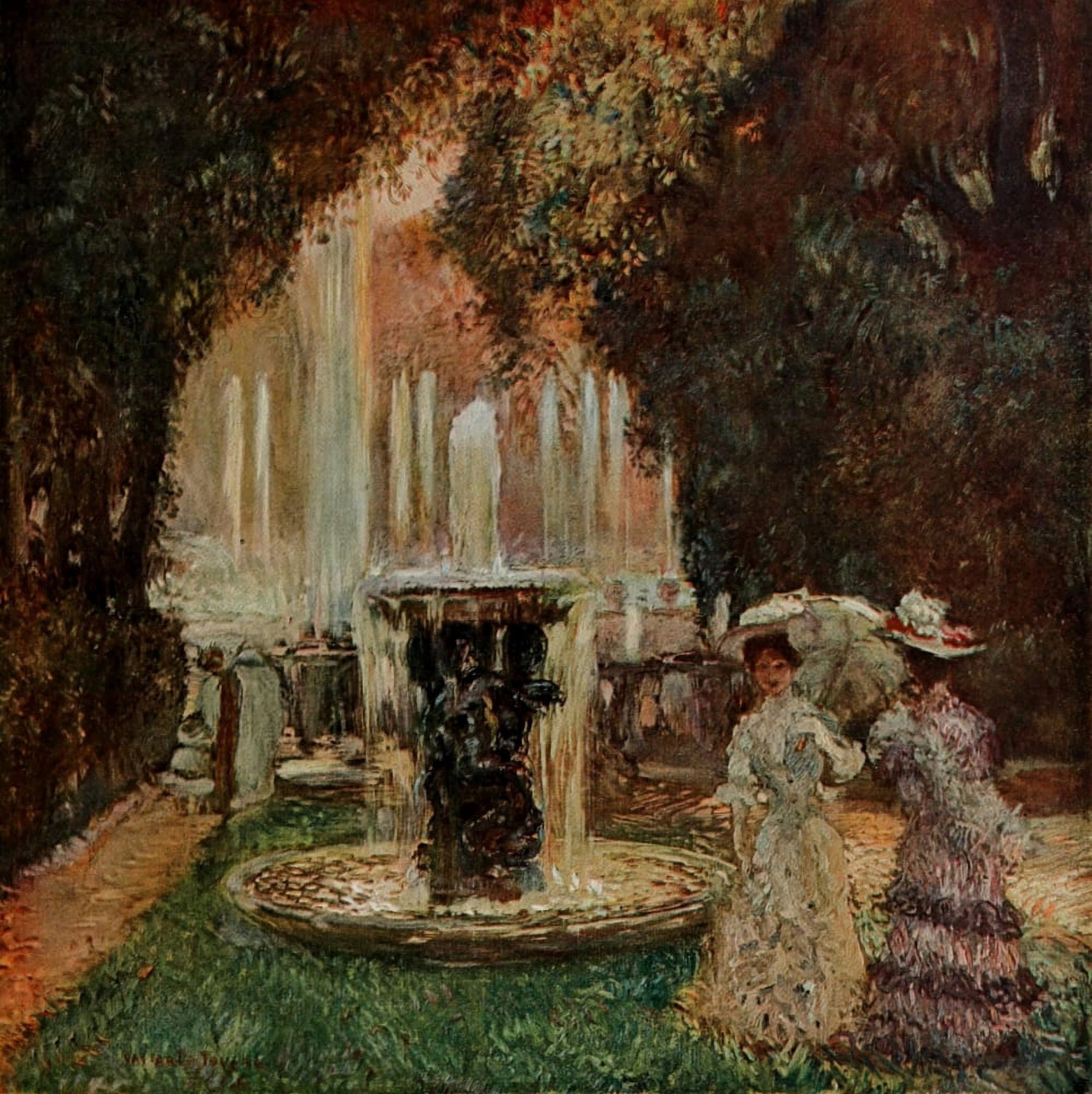 International Studio 1908 Les Grandes Eaux a Versailles Canvas Art - Gaston La Touche (18 x 24)