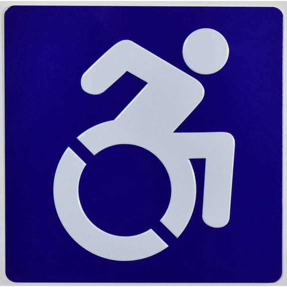 International Symbol of Accessibility (ISA) Sign (Aluminium, 6x6,Blue)(ref-2022-4)