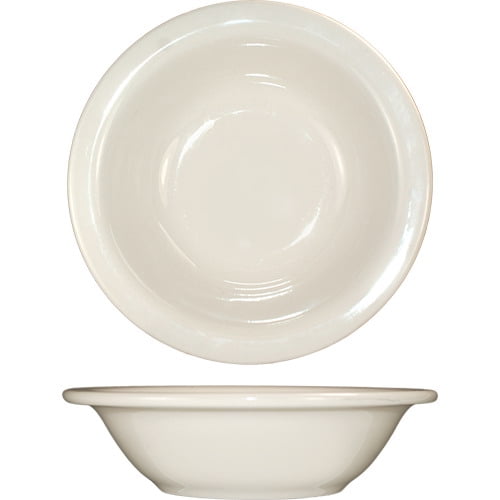 International Tableware Rolled Edge Stoneware Round Grapefruit Bowl American White, 10 oz. | 36/Case