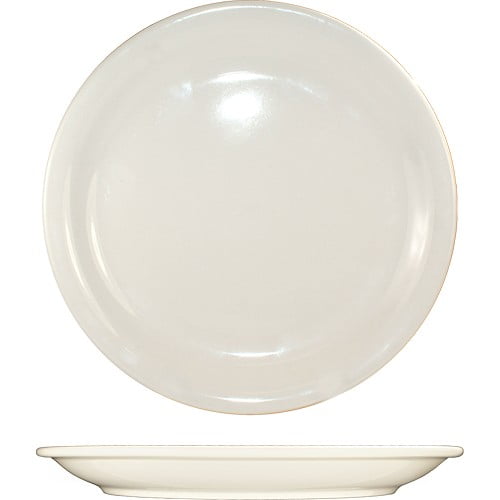 International Tableware Stoneware Round Narrow Rim Plate American White, 7.25" Diameter x 0.5" Height | 36/Case
