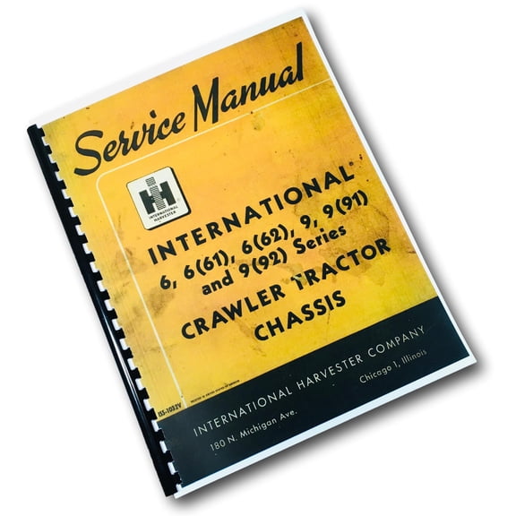 International Td9 91 92 Crawler Tractor Chassis Service Repair Shop Manual Ih