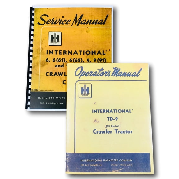 International Td9 TD-9 92 Series Crawler Tractor Chassis Service Operator Manual