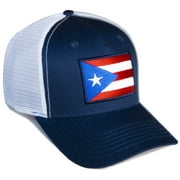 Puerto Rico Flag Hat for Men and Women   Snapback Trucker Baseball Cap by International Tie Navy/White
