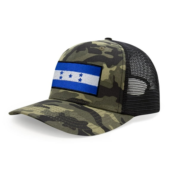 International Tie Honduras Flag Hat for Men and Women - Adjustable Snapback Trucker Baseball Cap (Camouflage)