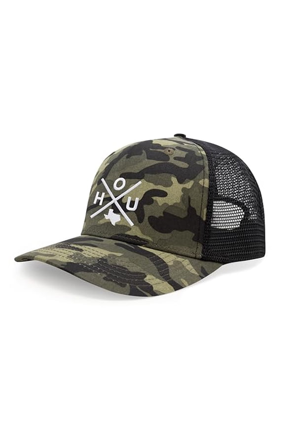 Houston HOU Hat for Men and Women - Snapback Trucker Baseball Cap (Camouflage)