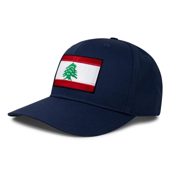 International Tie Lebanon Flag Hat for Men and Women - Adjustable Snapback Trucker Baseball Cap (All Navy)