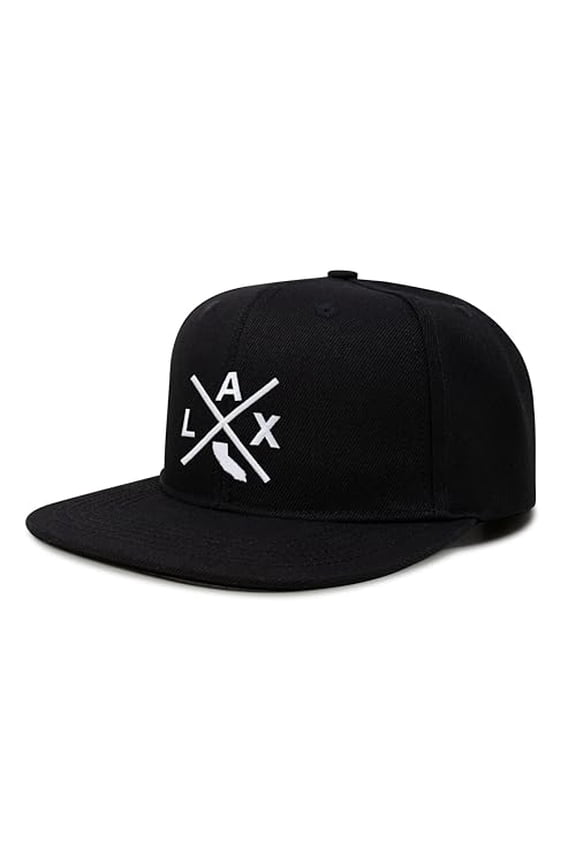 Los Angeles International Airport LAX Hat for Men and Women - Snapback Trucker Baseball Cap (Black Flatbill)