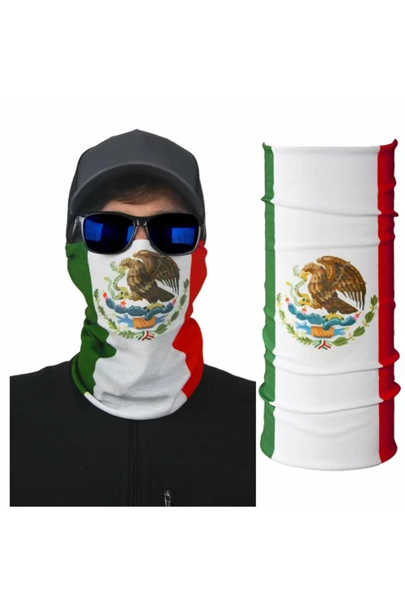 International Tie Mexico Flag Bandana Face Mask, Multi-Functional Neck Gaiter
