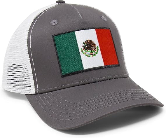 International Tie Mexico Flag Trucker Cap | Snapback Baseball Mütze, 58 Cm, Baumwolle/Polyester | Für Herren & Damen