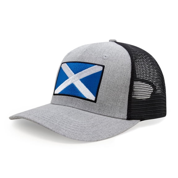 International Tie Scotland Hat for Men and Women - Snapback Trucker Baseball Cap (Grey/Black)
