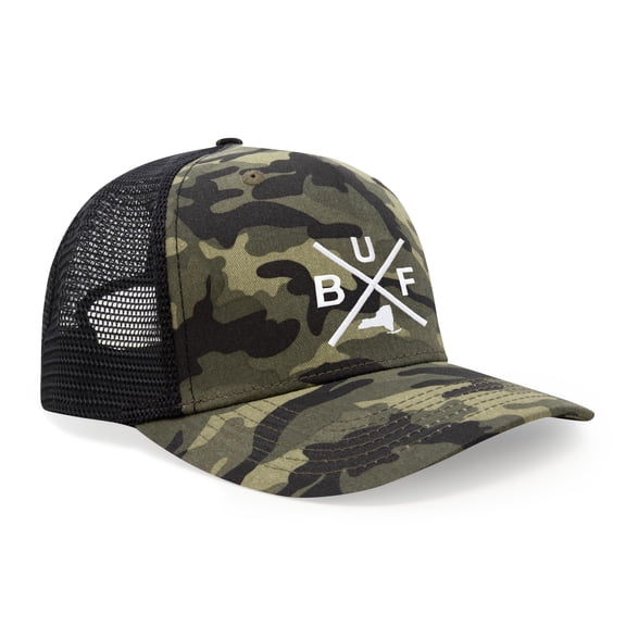 International Tie Texas Hat for Men and Women, BUF Snapback Trucker Baseball Cap, Embroidered Cross Logo (Camouflage)
