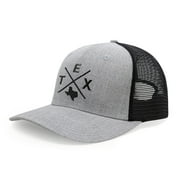 International Tie Texas TEX Hat for Men and Women   Lone Star Snapback Trucker Baseball Cap Grey/Black