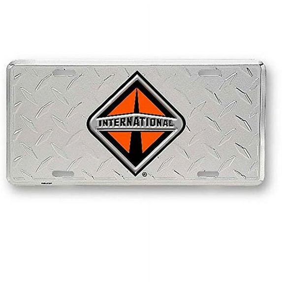 International Trucks Aluminum Diamond Plate Novelty License Plate