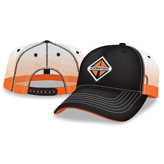 International Trucks Black & Orange Gradient Sandwich Snapback Mesh Cap/Hat