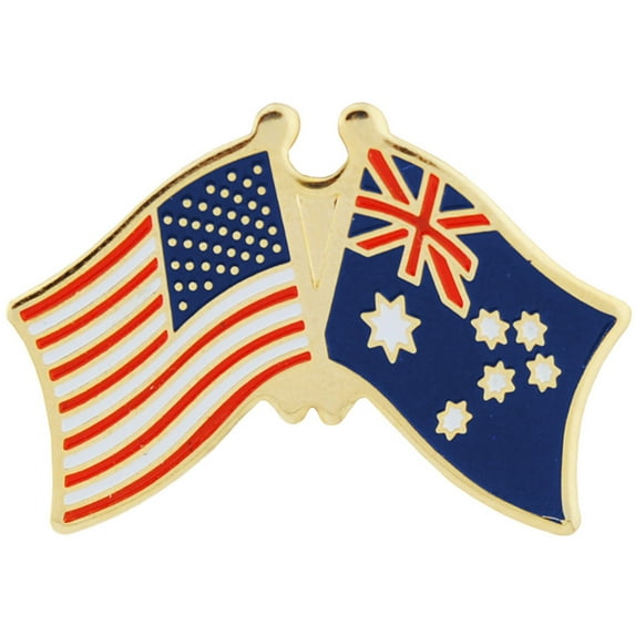 International, USA & AUSTRALIA Cross Flags - Officially Licensed Original Artwork, Enamel Pin-1.125"