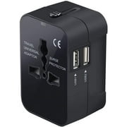 International Universal All In One Worldwide Travel Adapter Wall Charger AC Power Plug Adapter with Dual USB Charging Ports for USA EU UK AUS European Cell Phone Laptop