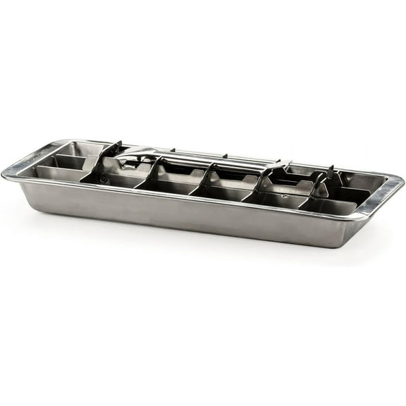 International Vintage Inspired Ice Cube Tray, 11" | Retro Design for Bars & Kitchens | Levers Remove Cubes | Heavy Duty Stainless Steel | Dishwasher Safe