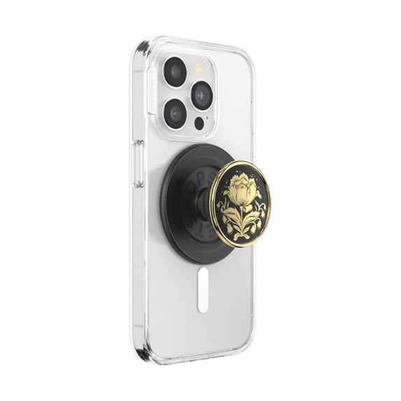 PopSockets Phone Grip for MagSafe, Magnetic Holder, Phone Stand, Black - Rose Noir