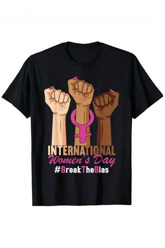 International Women's Day Break The Bias Empowerment Graphic T-Shirt for Adults