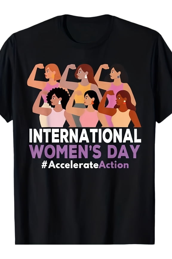 International Women's Day Empowerment T-Shirt Diverse Strong Women Graphic Tee Retro Feminist Apparel March 8th Celebration Top