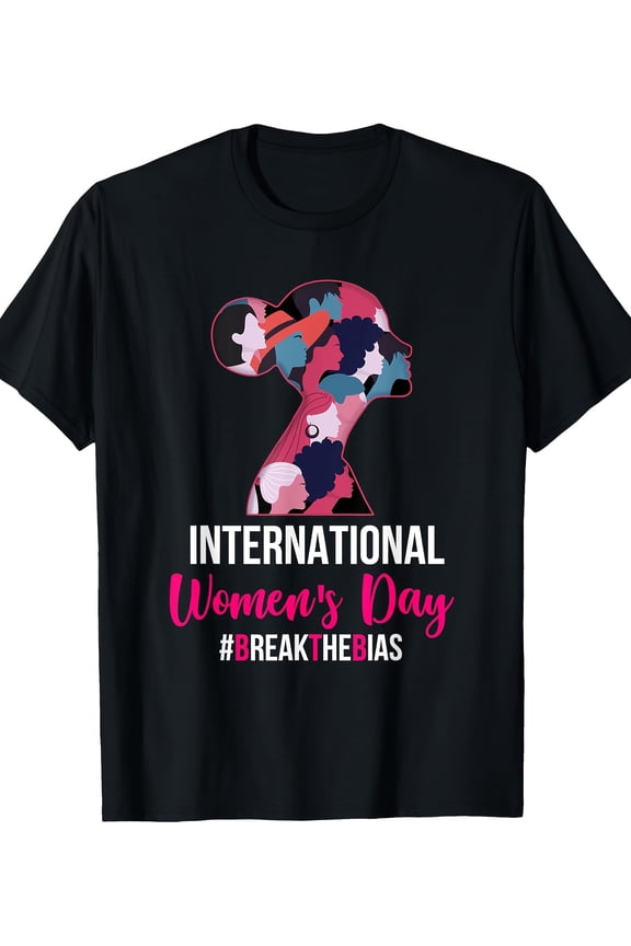 International Women's Day T-Shirt Break The Bias Empowerment Graphic Tee Retro Feminist Apparel for Women