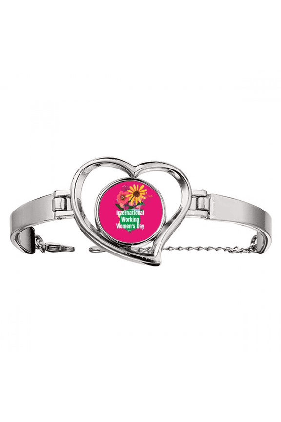International Working Women Day Bracelet Heart Jewelry Wire Bangle