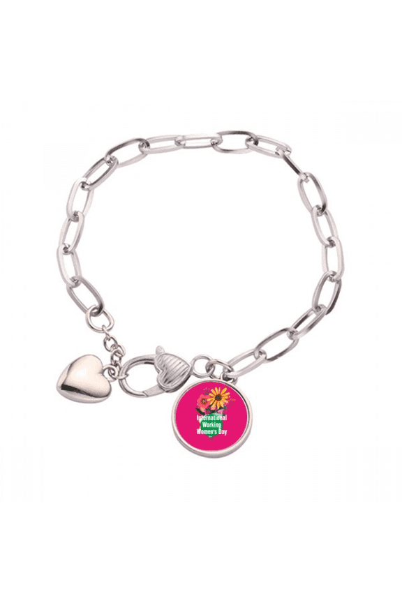 International Working Women Day Heart Chain Bracelet Jewelry Charm Fashion