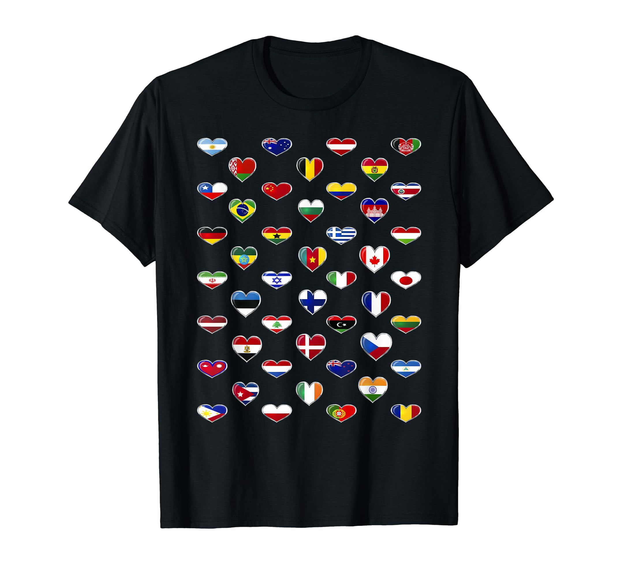 International World Flags T-shirt Flags World Map T-Shirt - Walmart.com