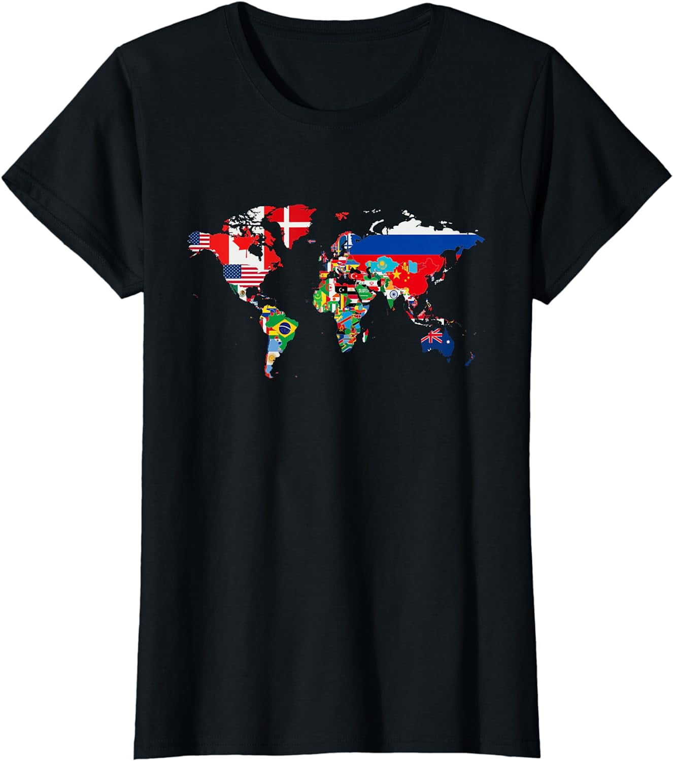 International World Flags T-shirt Flags World Map for kids T-Shirt ...