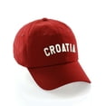 thumbnail image 1 of International World Sports Countries Baseball Hat Layered PVC Letters Strapback, Croatia Red Black White, 1 of 5