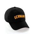 thumbnail image 1 of International World Sports Countries Baseball Hat Layered PVC Letters Strapback, Germany Black Red Gold, 1 of 5