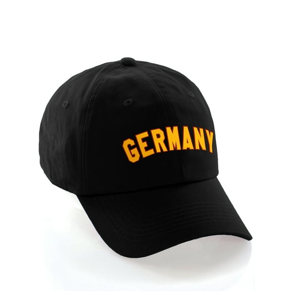 International World Sports Countries Baseball Hat Layered PVC Letters Strapback, Germany Black Red Gold