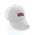 thumbnail image 1 of International World Sports Countries Baseball Hat Layered PVC Letters Strapback, USA White Navy Red, 1 of 5