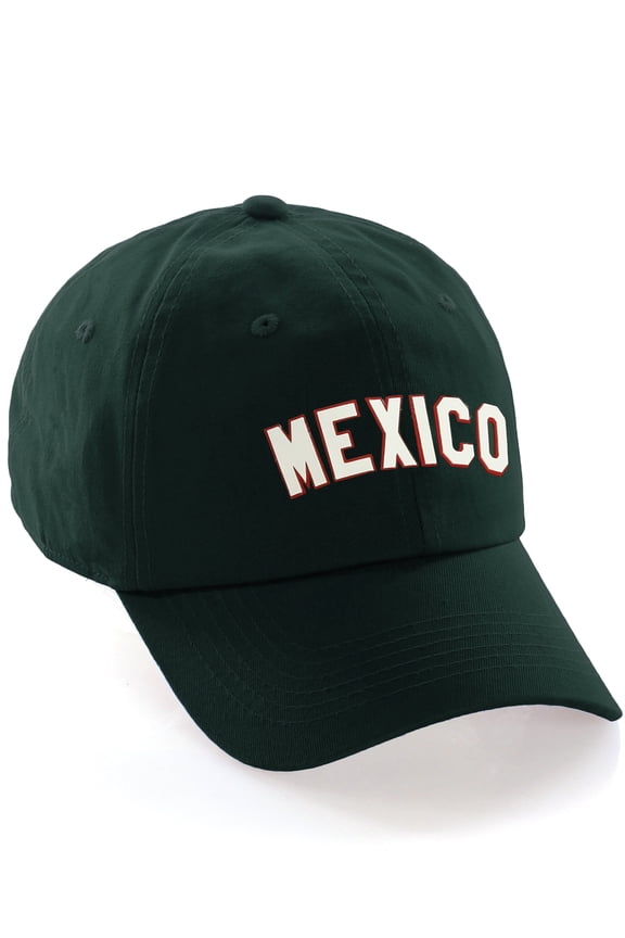 International World Sports Countries Baseball Hat Layered PVC Letters Strapback Green-Red-White