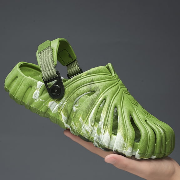 International selection Unisex Leaf Shape Platform Clogs Thick Sole Breathable Slip On Sandals