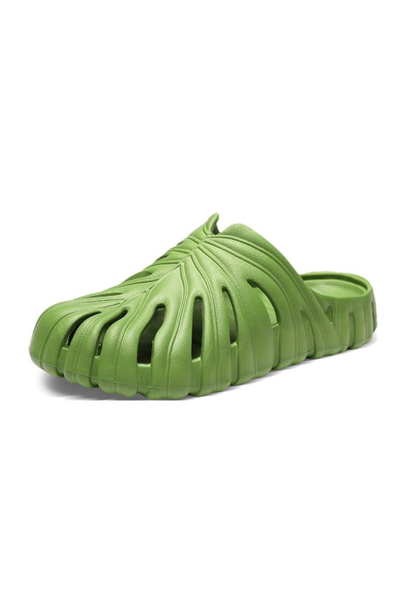 Unisex Leaf Shape Platform Clogs Thick Sole Breathable Slip On Sandals