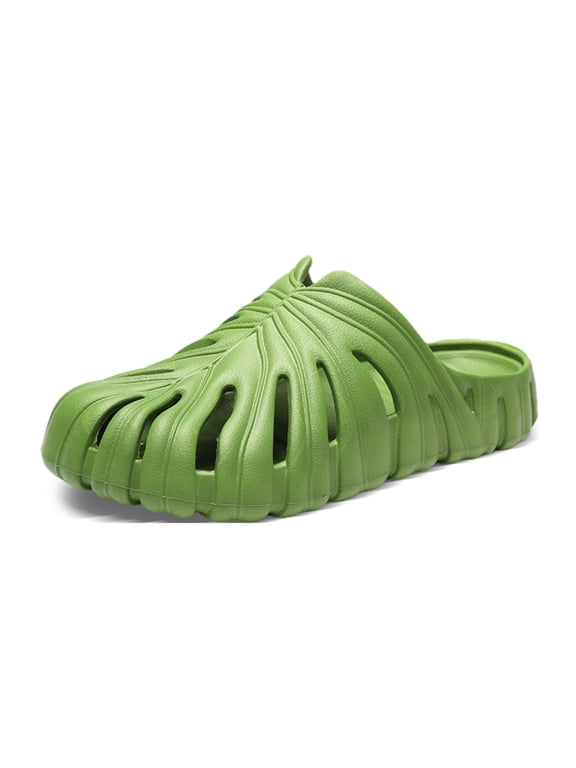 Unisex Leaf Shape Platform Clogs Thick Sole Breathable Slip On Sandals