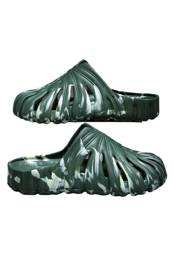 Unisex Leaf Shape Platform Clogs Thick Sole Breathable Slip On Sandals