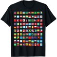 thumbnail image 1 of International world flags and world map for children T-ShirtMen and women, Black T-shirt, size: Extra large, 1 of 4
