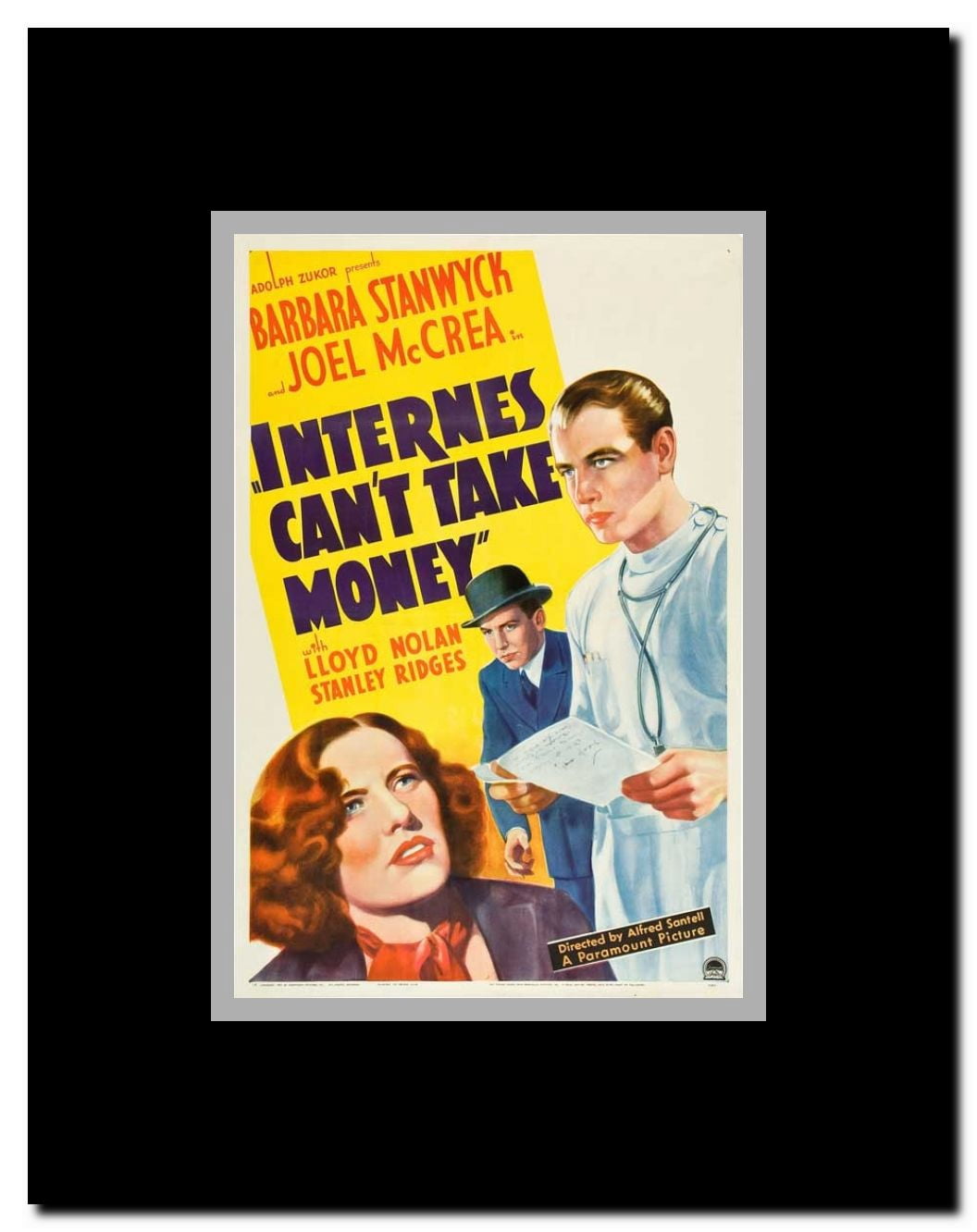 Internes Can't Take Money Framed Movie Poster