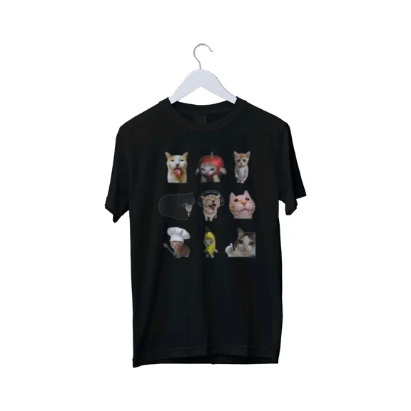 Internet Cat Meme Montage Graphic Print T-Shirt Mens Unisex S M L XL 2 3 4 XL