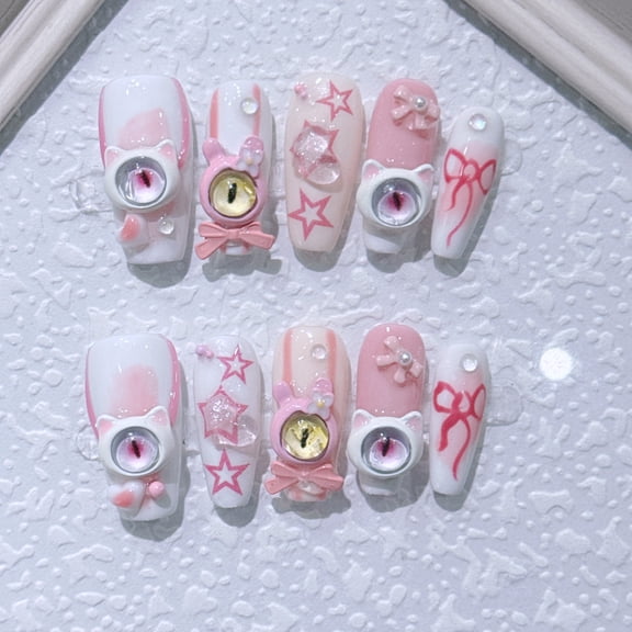 Internet Celebrity Dopamine Little Devil Manicure Three-dimensional Monster Eye Detachable