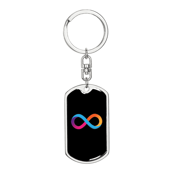 Internet Computer (ICP) Crypto Cryptocurrency Dog Tag Keychain Stainless Steel Silver Tone or Gold Tone