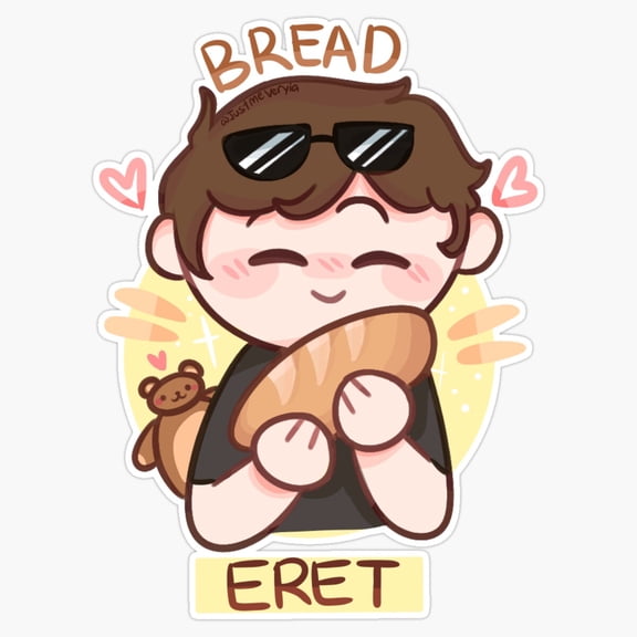 Internet Gaming Video Creator Retro Royal Crown Banner Bread Slice Mashup Decal For Laptop Sticker