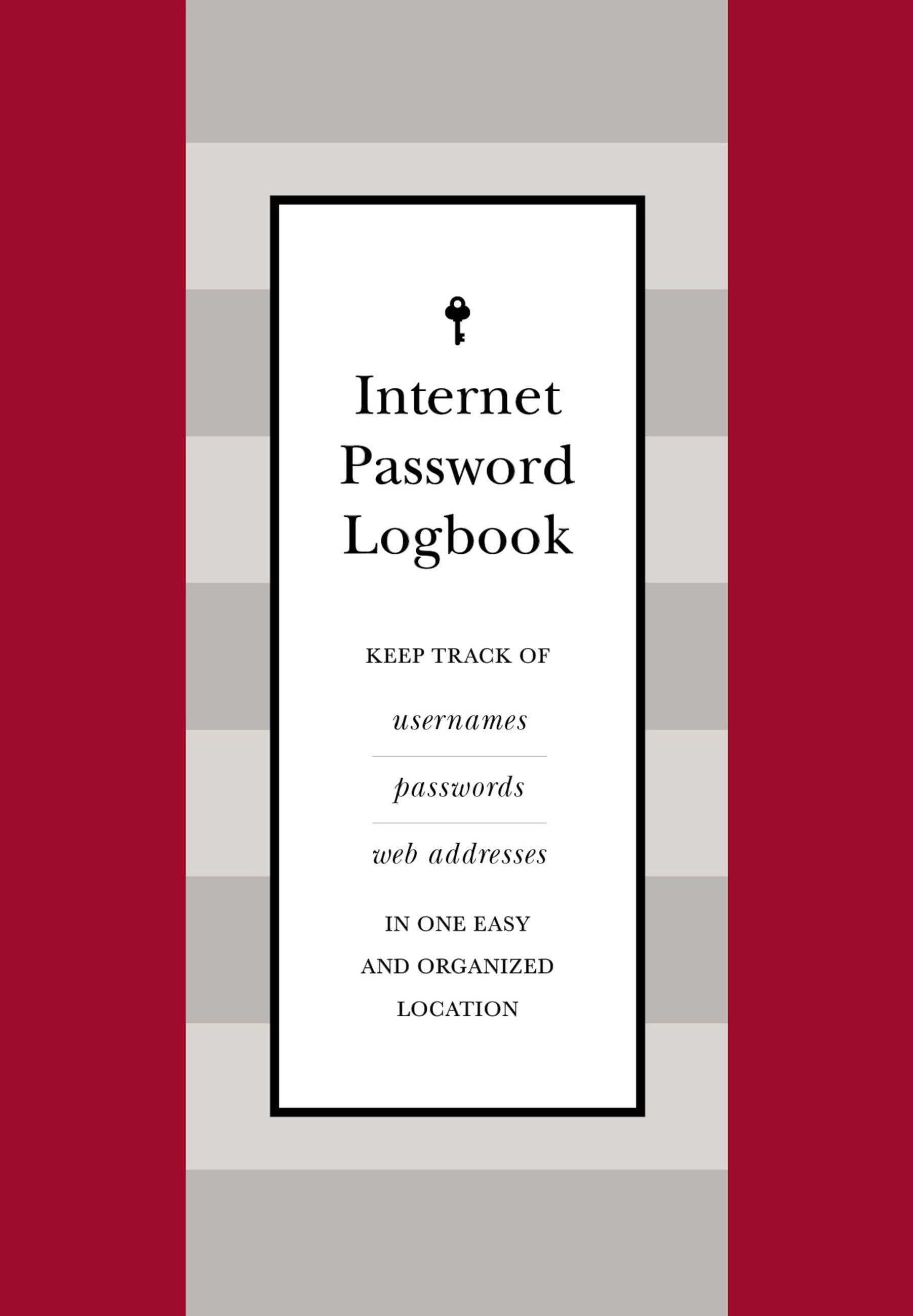 EDITORS OF ROCK POINT Internet Password Logbook (Red Leatherette) : Keep track of usernames, passwords, web addresses in one easy and organized location (Hardcover)